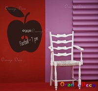 壁貼【橘果設計】蘋果 創意塗鴉黑板貼 60x90cm 贈刮板 水平儀