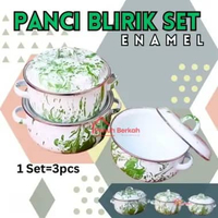 Panci Enamel SET Blirik / Panci Enamel / Panci Enamel Seng Jadul