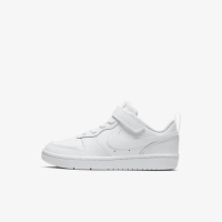【NIKE 耐吉】Court Borough Low 2 PSV 中童 休閒鞋 魔鬼氈 舒適 白鞋 白(BQ5451-100)