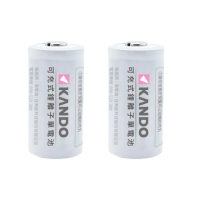 【KANDO】可充式鋰電池 CR123A 二入組(3.2V)