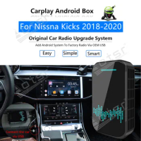 For Nissna Kicks 2018 - 2020 Car Multimedia Player Android System Mirror Link Navi Map GPS Apple Carplay Wireless Dongle Ai Box