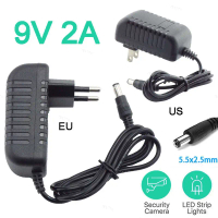 อะแดปเตอร์ไฟ, 9V 2A, อะแดปเตอร์ EU และ US, ตัวแปลง AC 100V-240V, YB17TH