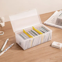 【Dagebeno荷生活】可疊加帶分隔板桌面收納盒 掀蓋式透明雜物整理盒醫藥箱文具盒(3入)