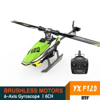 YXZNRC F120 2.4G 6CH 6-Axis Gyro 3D6G Direct Drive Brushless Motor Flybarless RC Helicopter Model Compatible with FUTABA S-FHSS