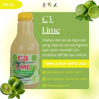 Jeruk Nipis Peras C3 Lime Sari Jeruk Nipis Murni 250ml BPOM Halal Bebas Gula Alami Fruity