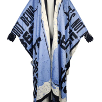 Nigerian Popular Bohemian Casual Silk Printed European Women's Kaftan Duster Coat Middle East Long Cardigan Kimonos For Lady