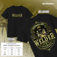 KAOS MOTIF WELDER INDONESIA SENIMAN API VIRAL KEREN KAOS PREMIUM COTTON COMBED T-SHIRT