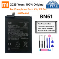 100% Original Xiao mi BN61 6000mAh Phone Battery For Xiaomi Pocophone X3 Poco X3 PocoX3 Pro X3Pro Replacement Batteries Bateria
