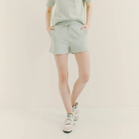 【Hang Ten】女裝-毛巾布刺繡短褲(綠)