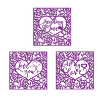 All My Love Square Rose Frame Valentine's Day Metal Cutting Dies Scrapbooking For Card Album Making DIY Craft Stencil Hot 2023