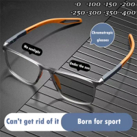 Photochromic Myopia Glasses For Men Square Classic Men Chameleon Glasses Male Sun Glasses Sports Eyewear Myopia Glasses
