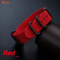 KEVIN ZULU Tali Strap Jam Tangan Casio W800H F91W AE1200 18mm Black Metal Buckle Red