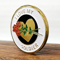 士兵表彰紀念章徽章 玫瑰獻給我的戰士兵哥哥 金銀幣硬幣收藏