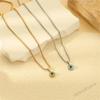 [จัดส่งทันที] สร้อยคอพร้อมจี้ Devil's Eye Blue - โซ่กระดูกไหปลาร้าแฟชั่นยุโรปสำหรับผู้ชายผู้หญิง
