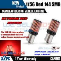 2x 1156 144 RED CANBUS ERROR FREE SMD LED CAR BRAKE LIGHT BACK UP REVERSE TAIL