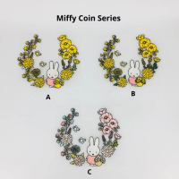 1Pc Jahit Bordir Patch Bulatan Bunga (Miffy Coin Series)