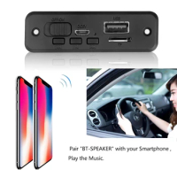 Kebidu 5V Car Fm Radio Module 2*3W Amplifier Bluetooth 5.0 Mp3 Player Decoder Board Support Fm Tf Usb Aux Handsfree Call