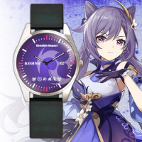 Anime Genshin Impact Keqing Ganyu Quartz Watch Wristwatch Cosplay Game Couples Watches Student Gift