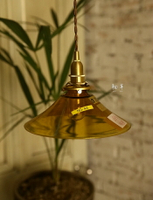 軸年  簡約玻璃燈罩 餐廳臥室客廳 進口黃銅吊燈  王波波