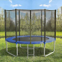 15FT Trampoline with Safety Enclosure Net，Outdoor Trampoline with Basketball Hoop, Heavy Duty Jumping Mat and Spring Cover