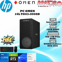 HP PC OMEN 16L TG03-0008D | i7-14700F | RAM 16GB (1x16GB) SSD 1TB | NVIDIA GeForce RTX3050 | WIN11+O