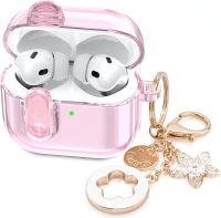 (with Lock) Clear Case Compatible for Cute Apple Airpods Pro 2 Cases Women VISOOM TPU Transparency A