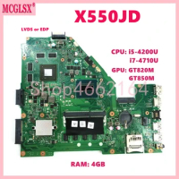 X550JD i5-4200U i7-4710U CPU 4G-RAM GTX820M GTX850 GPU Mainboard For ASUS X550JD X550JK FX50J A550J X550J Laptop Motherboard
