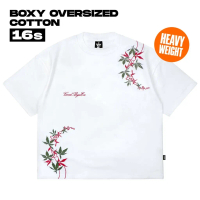 GOOD BYE EX - Heavyweight Tshirt Boxy cotton 16s Leafy White