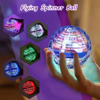 Mainan Gasing Terbang, Bercahaya LED, Berputar 360°, Fungsi Induksi, Sesuai sebagai Hadiah untuk Kan