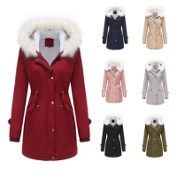 Winter Jacket Coats Clothing Women Goose Down Jacket Coat Fur Hooded Ball Outdoor Thick Windproof Pa