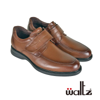 【Waltz】寬楦 空氣鞋 魔鬼氈舒適皮鞋 真皮紳士鞋 休閒鞋(4W614049-06 華爾滋皮鞋)
