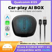 Android 13 Qualcomm 6125 Androdi Ai TV Box for Apple Wireless Carplay Box Aandroid Auto Adapter GPS 4G HDMI Support Netflix YTB