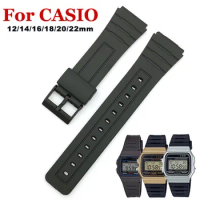 Watch Band for Casio W800H SGW400 F91W F84 F105/108 A158/168 AE1200/1300 Strap PU Resin Bracelet 12 14 16 18mm 20mm 22mm