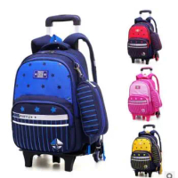ZIRANYU School trolley Backpack Bags for kids Student Wheeled School bag on wheels For boys Children travel Bags with wheels