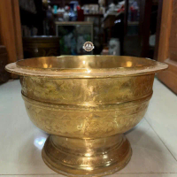 Bokor kuningan ukir lawas size BESAR ( B-1102 )