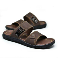 Sandal cowok viral sandal pria dewasa model slop Davis 06 sandal kulit pria sendal kasual