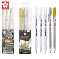 Sakura 3pcs set Gelly Roll Classic Highlight Pen Gel Ink Pens Bright White Pen Sketch Marker Golden Silver Highlighting