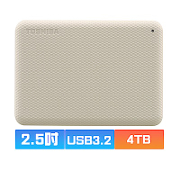 TOSHIBA 東芝 V10 Canvio Advance 先進碟 4TB 2.5吋外接式硬碟 (白)