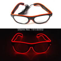 High-grade 100PCS/Lot Glowing LED Strip Sound active Glasses Party Decor EL wire Neon Sunglasses For Wedding Party