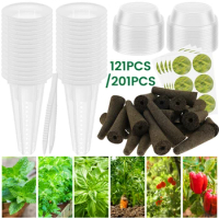 121/201Pcs Hydroponic Seed Pods Kit Plant Seed Pods Kit with Grow Sponges Pod Labels Baskets Domes Garden Accessories Pod Kit