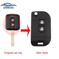 Update 3 Buttons Car Remote Key Shell for Nissan Qashqai Elgrand X-TRAIL Navara Micra Note Cabster NV200 Flip Car Key Case