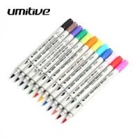 Umitive Dual Tip Brush Pens Art Markers Calligraphy Pen 0.4 Fine-Liner Fine Tip Marker Pens Watercolor Brush Pen