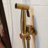 brushed gold Bidet Spray stainless Shower Sprayer Set Toilet Shattaf Sprayer Douche kit Bidet Faucet, 304 Stainless Steel BG22