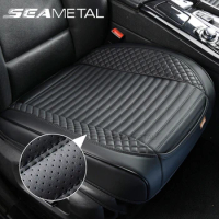 SEAMETAL Full Wrapped Car Front Seat Cover Premium PU Leather Vehicle Seat Cushion Breathable Anti Scratch Chair Protector Mat