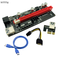 Newest PCI Express PCIE PCI-E 009S Molex 6pin Power Supply Adapter SATA to USB 3.0 Cable 1x to 16X Riser Card for Miner Mining