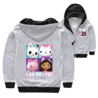 Anime Gabbys Dollhouse Girls Hoodies Coats Cats-tastic Jacket Hoodie for Full Zipper Kids Sweatshirt for Teen Girls Boy Clothes