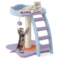 Purple Cat Climbing Frame Cat Nest Tree One Grab Post Large Cat Tower Toy Jump Villa Pet Supplies Scratching Post