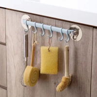 Towel Holder Wall Mounted Bathroom Organizer Hooks Cupboard Storage Rack Shelf Bathroom Holder Key Hooks Kitchen Accessories