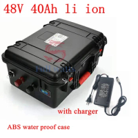 waterproof 48v 40ah lithium battery li-ion BMS for e-bike scooter 2000w motor Solar inverters air conditioning + 5A charger