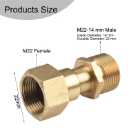 1PC Penyambung hos penyesuai sambungan swivel tekanan tinggi M22 14mm pernika tembaga